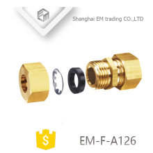 EM-F-A126 latón cobre rápido hembra hilo conector de doble junta